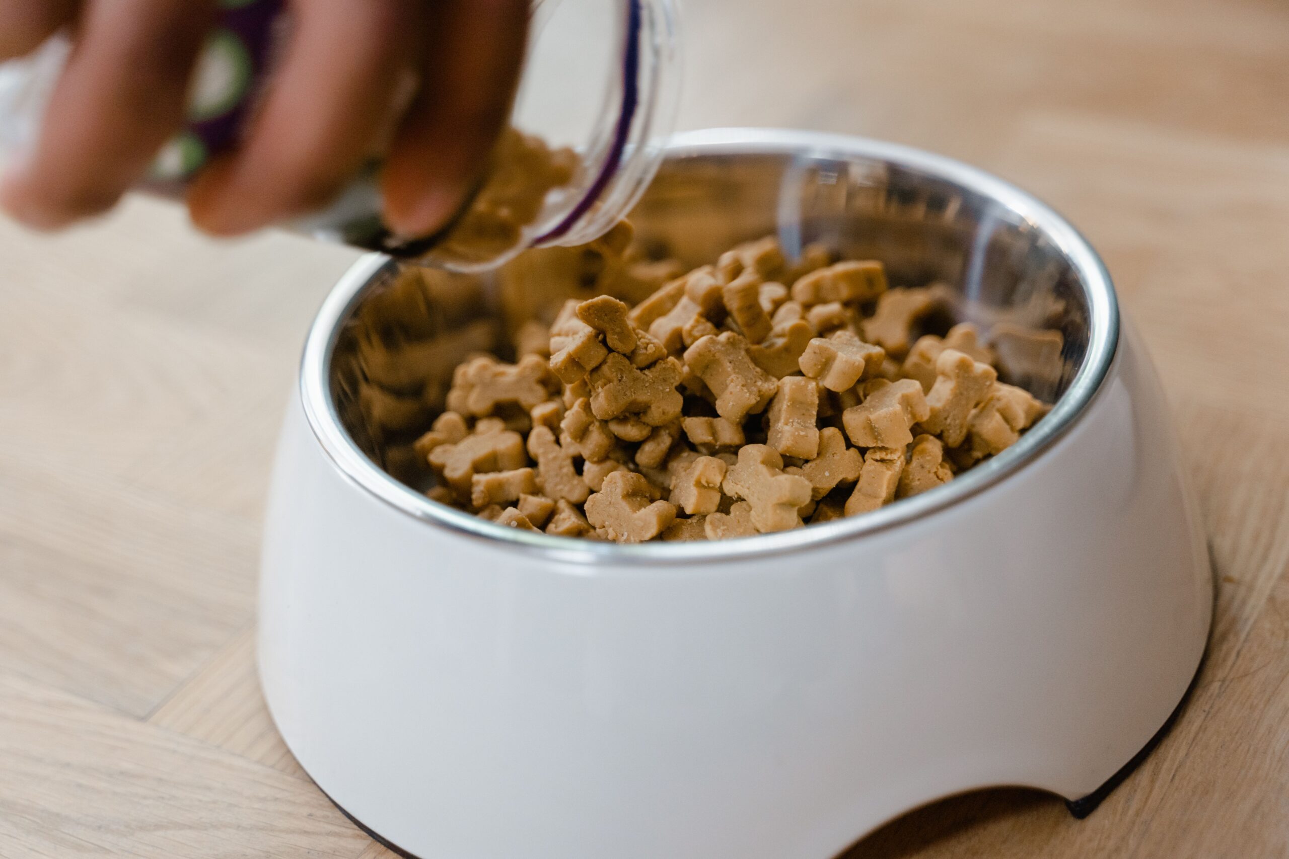 Finished no-slip pet food mat under food bowls
