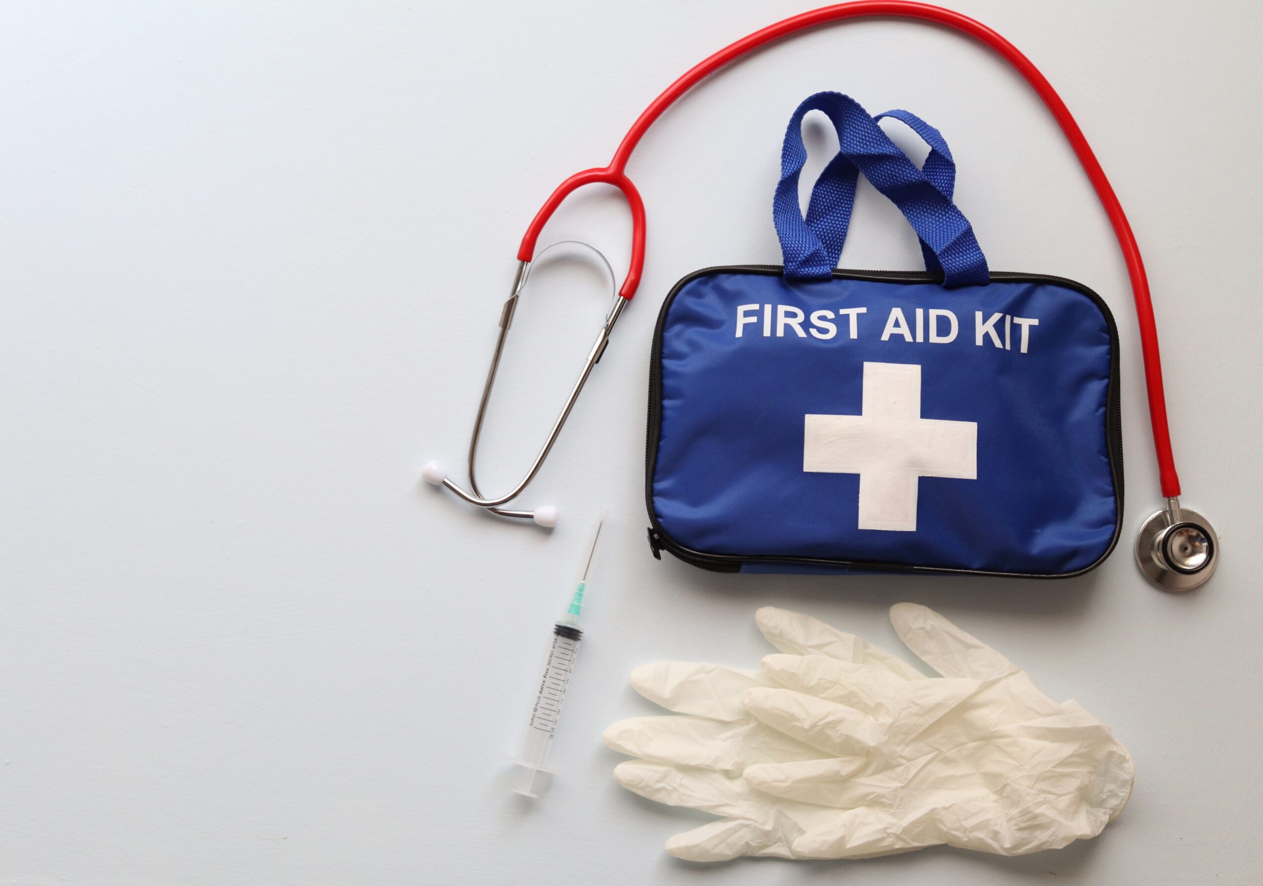 Gauze and bandages for a pet first-aid kit
